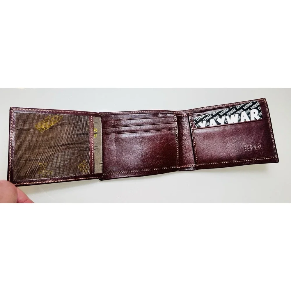 Brown XAYWAR COLLECTION Men's Leather Wallet Card Holder